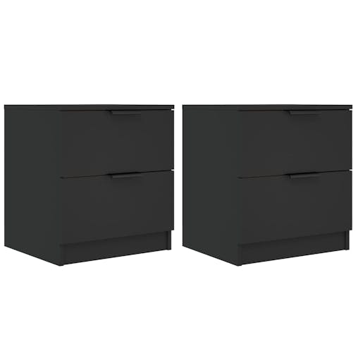 NNEVL Bedside Cabinets 2 pcs Black Engineered Wood
