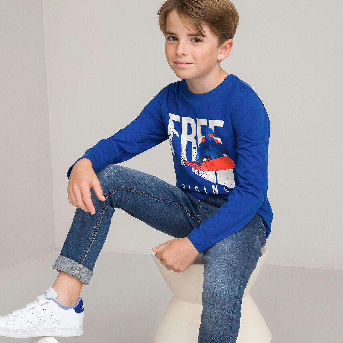 T-shirt manches longues, imprimé snowboarder