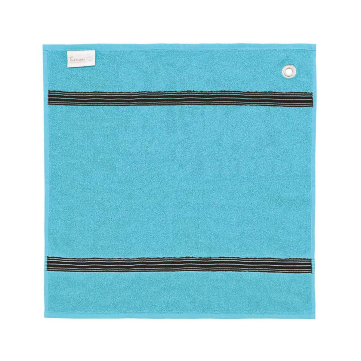 SKANDLIFE - 3 torchons avec une face bouclette et œillet  bleu turquoise 50x50 cm