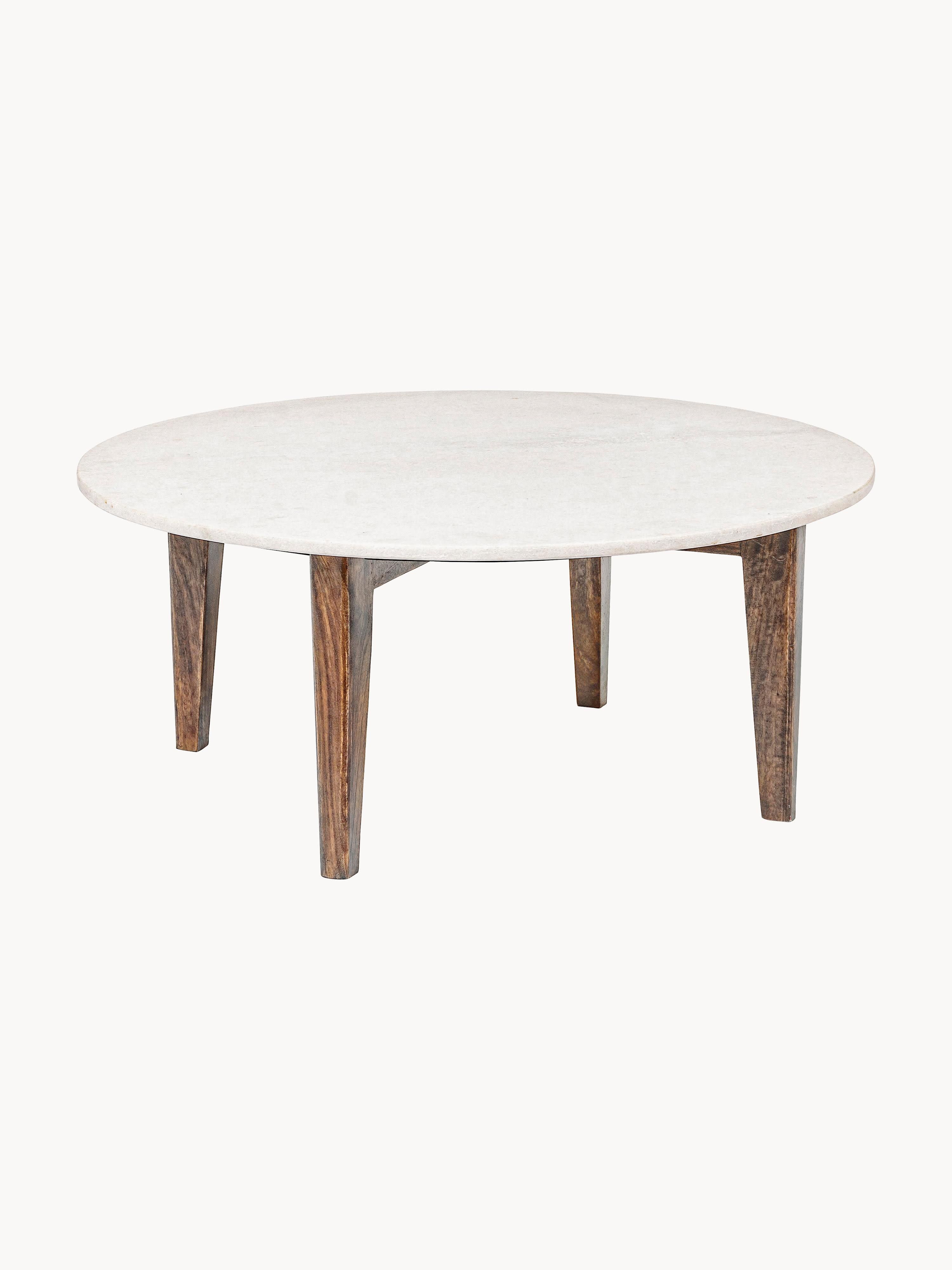Runder Couchtisch Sylvester mit Marmorplatte