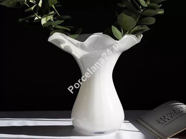 Wazon optyk 28 cm Krosno -Falbanka Opal 44.WA-D064-0280-OP