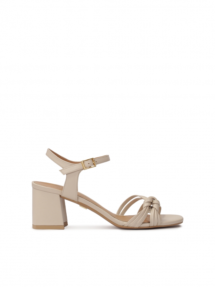 Minimalist beige post sandals