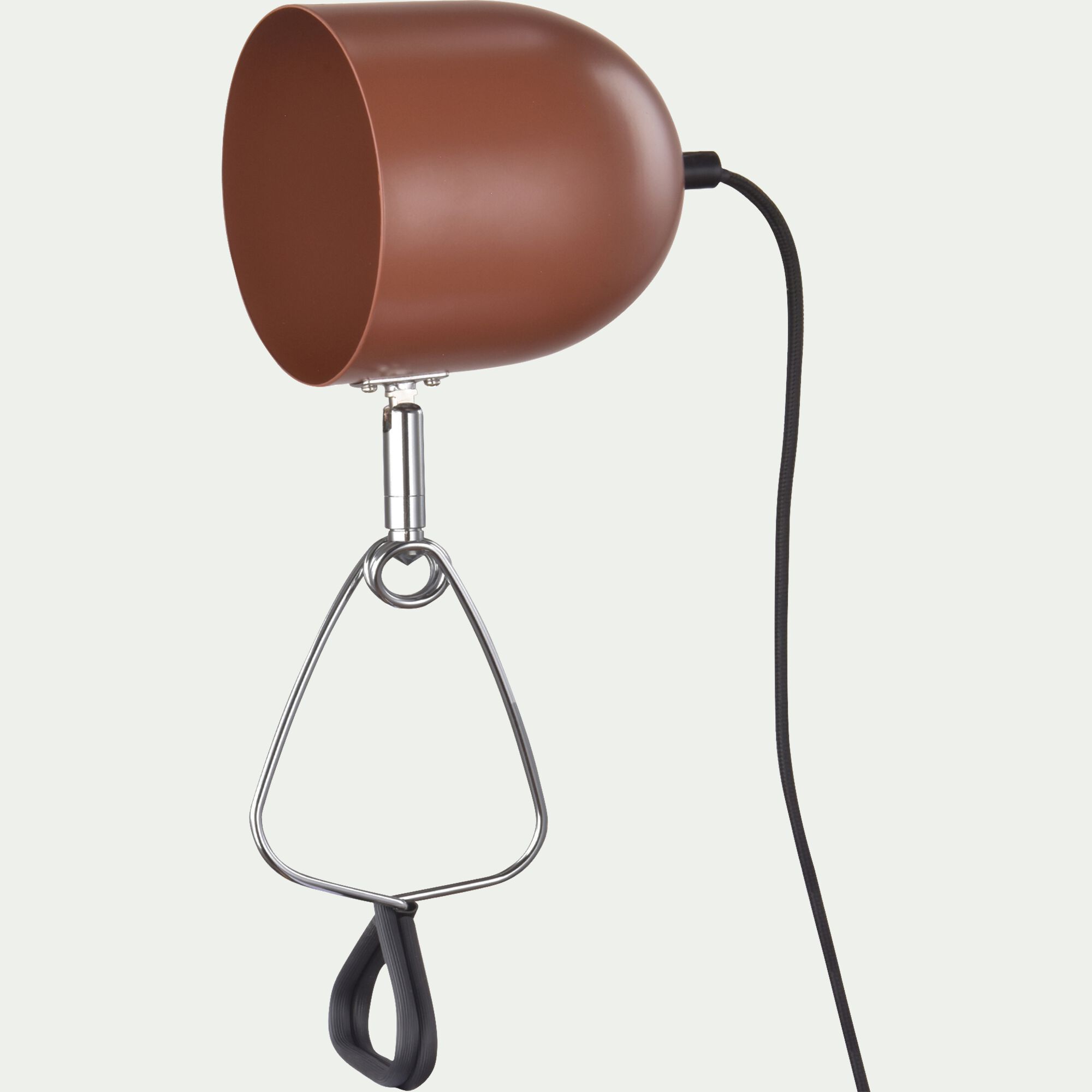 YONI - Lampe à pince électrifiée en acier H31cm - brun rustrel