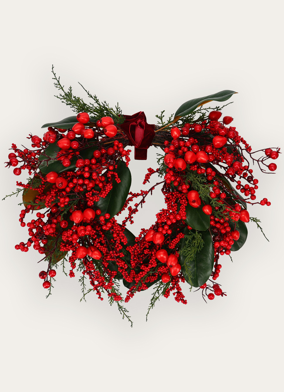 COURONNE DE BAIES ROUGES à SUSPENDREROUGE