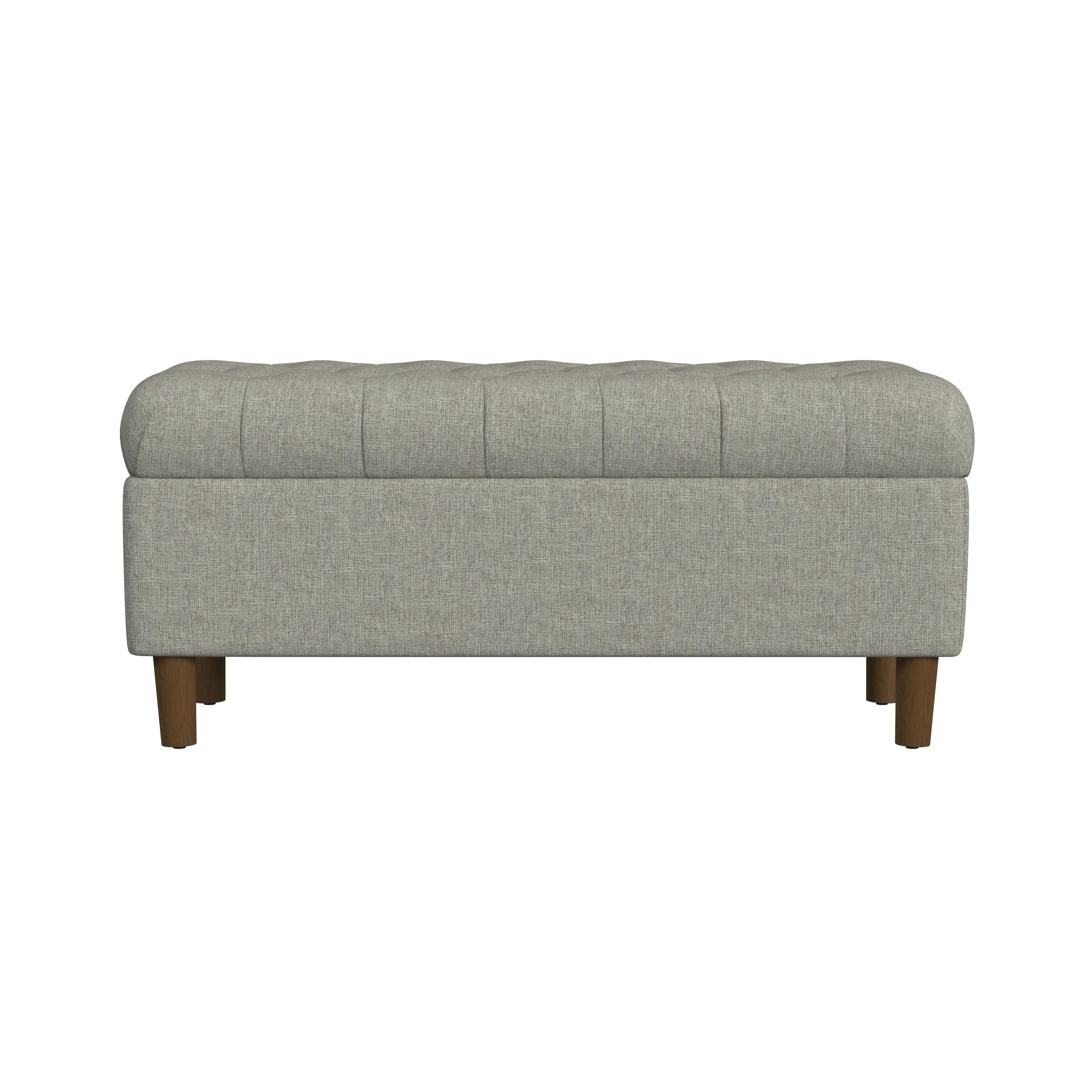 HomePop Button Tufted Top Storage Bench with Wood Legs