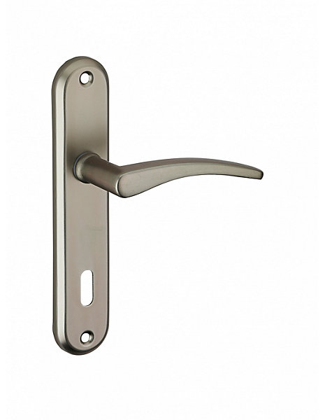 Ensemble de poignées pour porte de chambre Vesta trou de clé, carré 7mm, entr'axes 165mm, noir - THIRARD