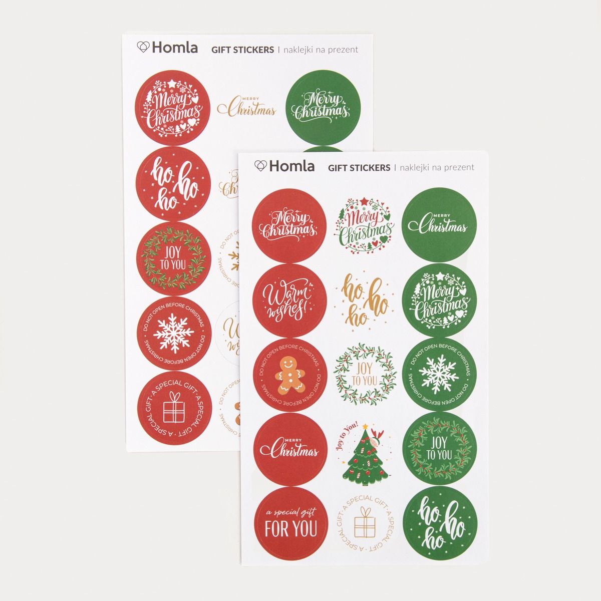 Zestaw naklejek LABELLA świątecznych, okrągłe 30 szt.