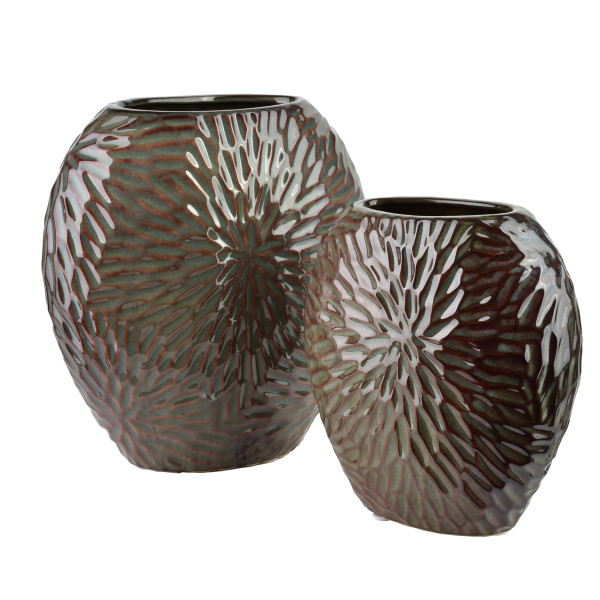 YARINE Wazon 20x10x20cm fiolet zielony