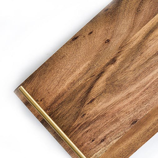 SOGA Brown Rectangle Acacia Wooden Serving Tray Board 30cm