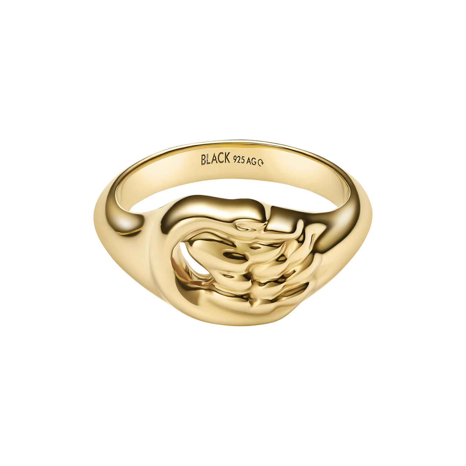 Swan Mini Signet Ring, gold