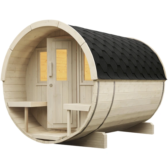 Fasssauna »Basic«, Holz, DxT: 200 x 280 cm (Außenmaße inkl. Dachüberstand)