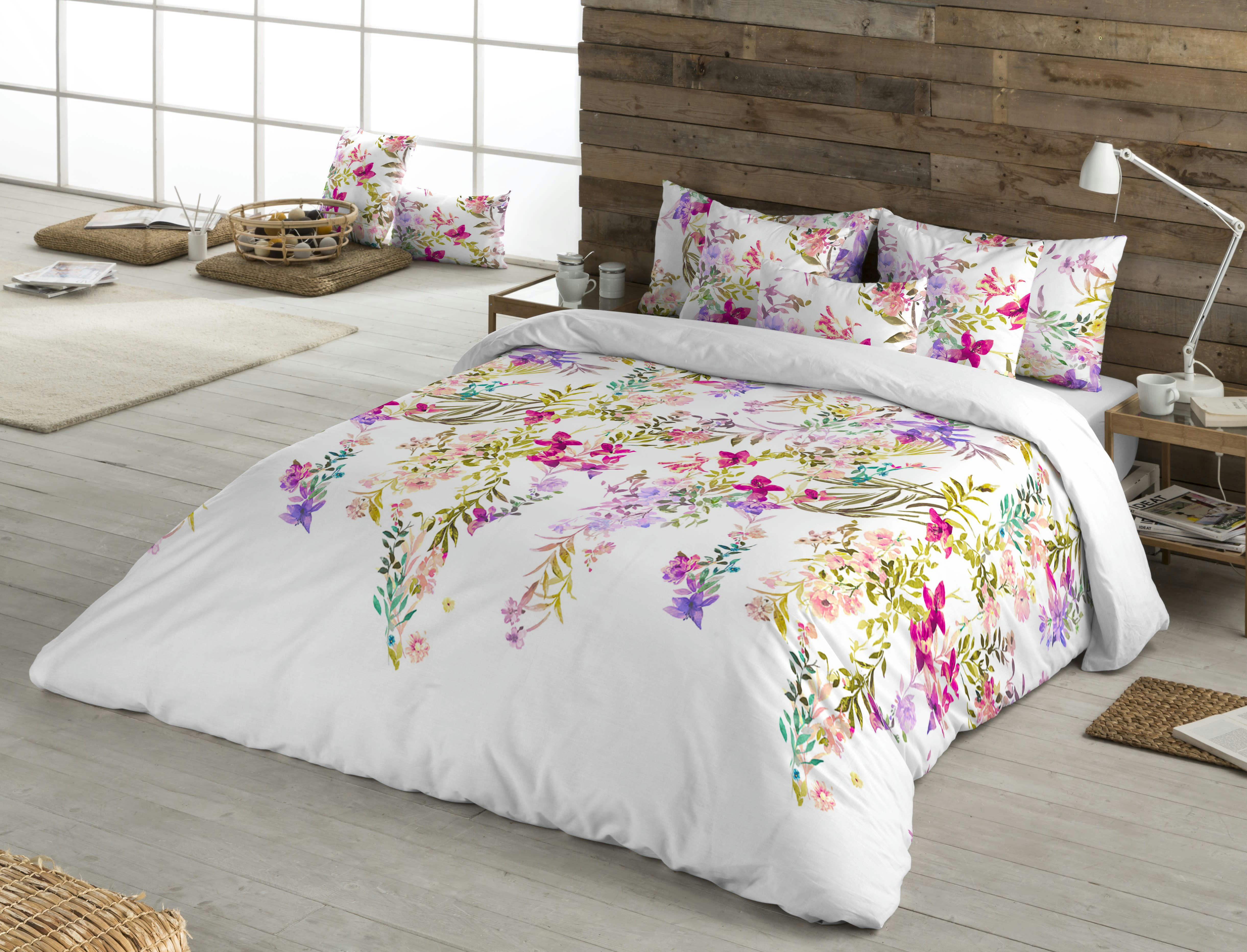 FLORALINK - Housse de couette imprimé en percale Coton Multicolore 260x240 cm