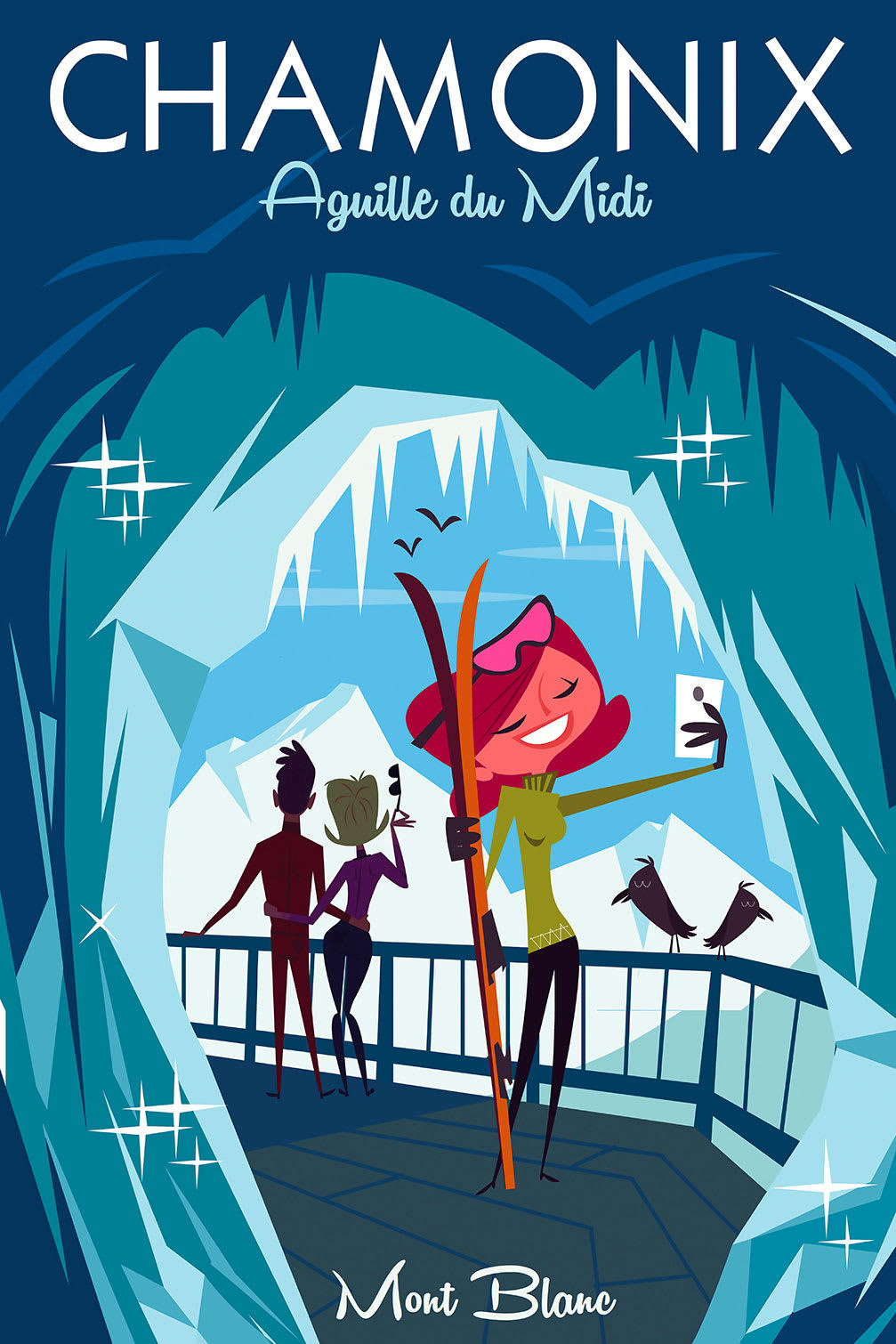 - Tableau pause à l'aiguille du midi imprimé sur toile 80x120cm