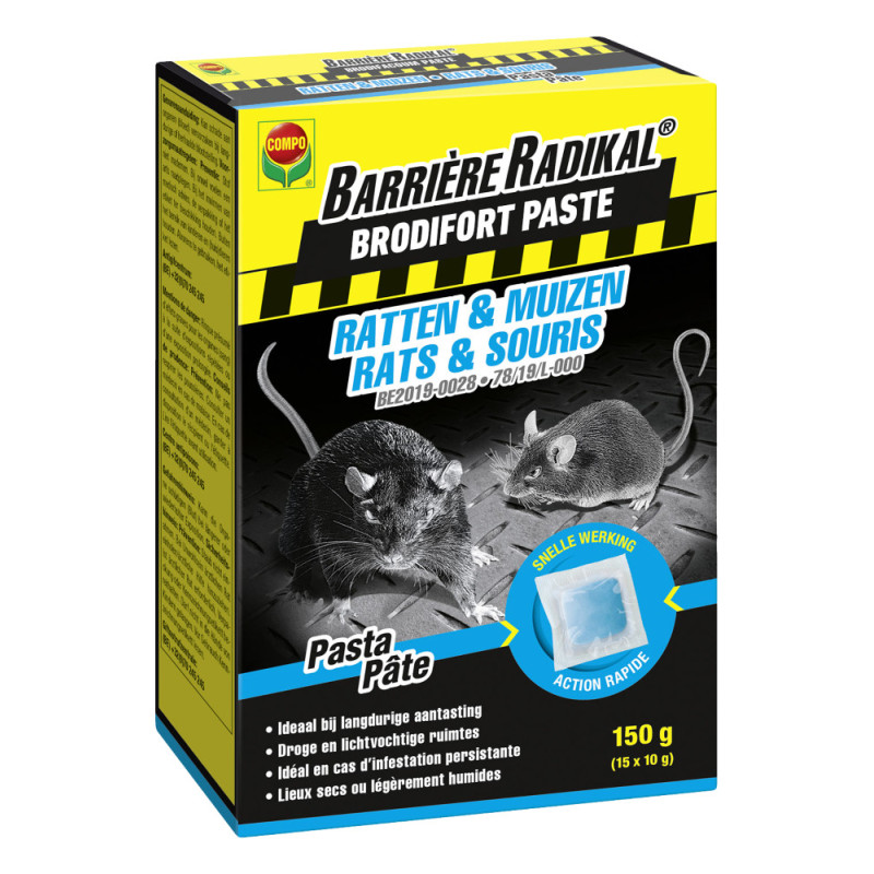 Pâte anti-souris et anti-rats Barrière Radikal 15 pièces COMPO
