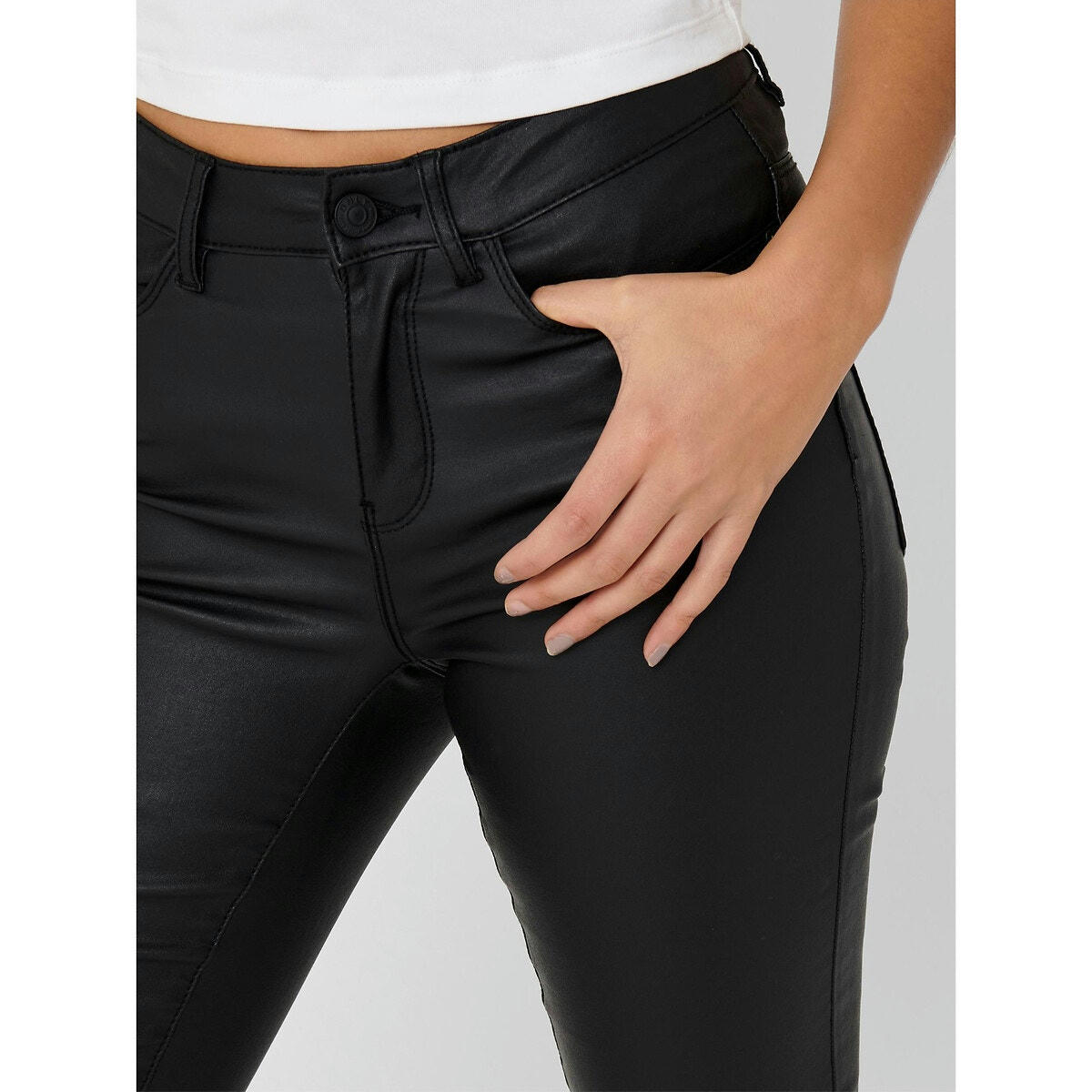 Pantalon skinny enduit