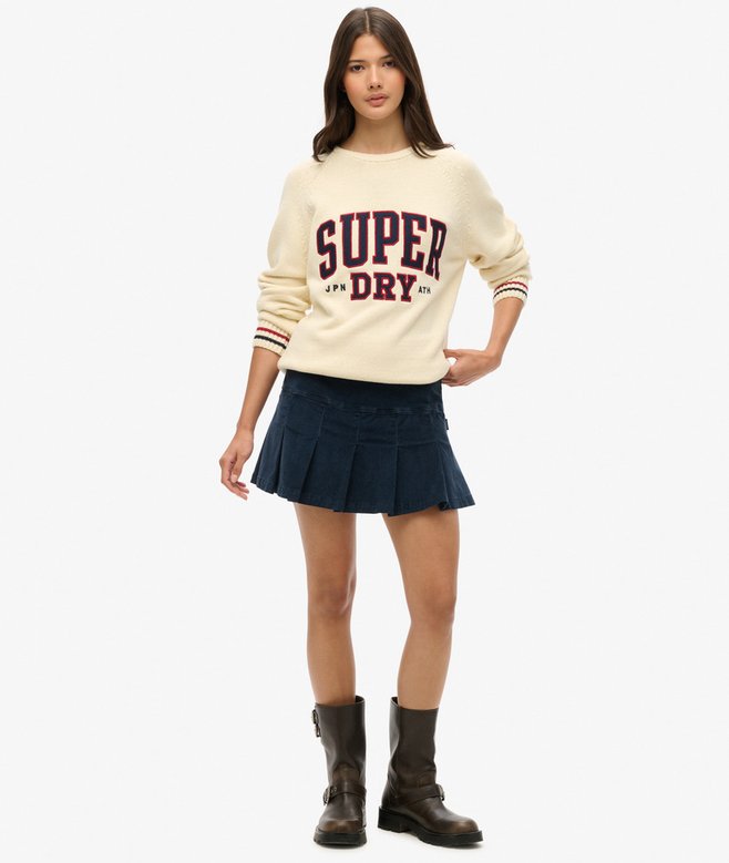 Vintage Cord Pleated Mini Skirt