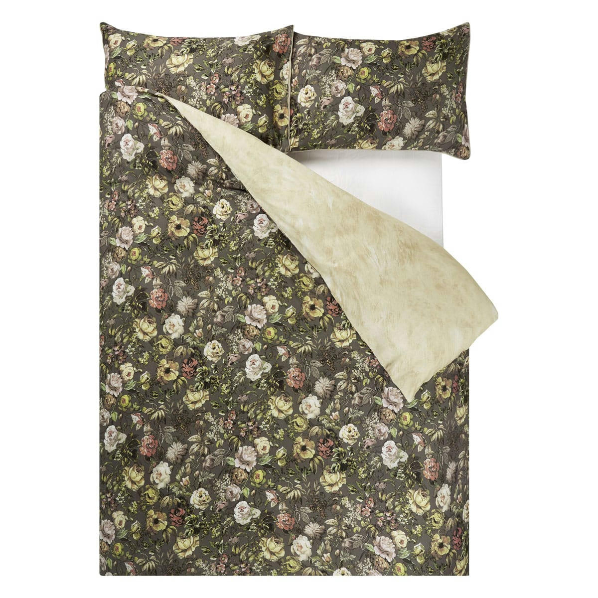 MANSUR - Housse de couette en satin de coton marron 260x240