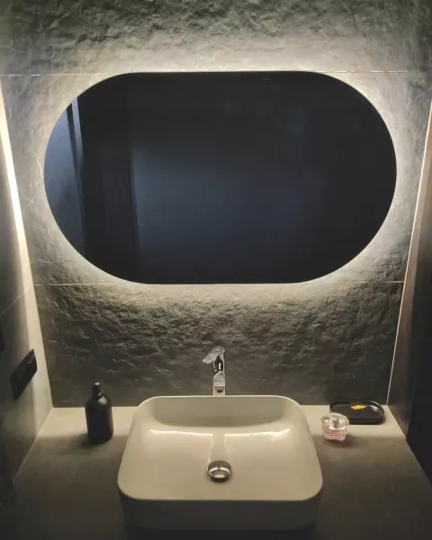 Lustro led 90x50 owalne podświetlane łazienkowe ledowe premium