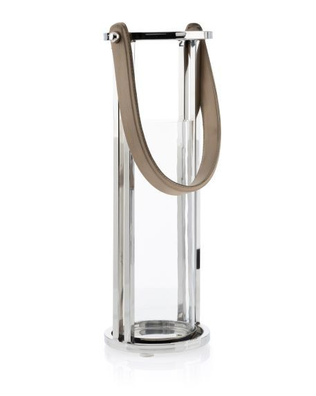 Lampion Glamour Stalowy 40cm Srebrny HowHomely
