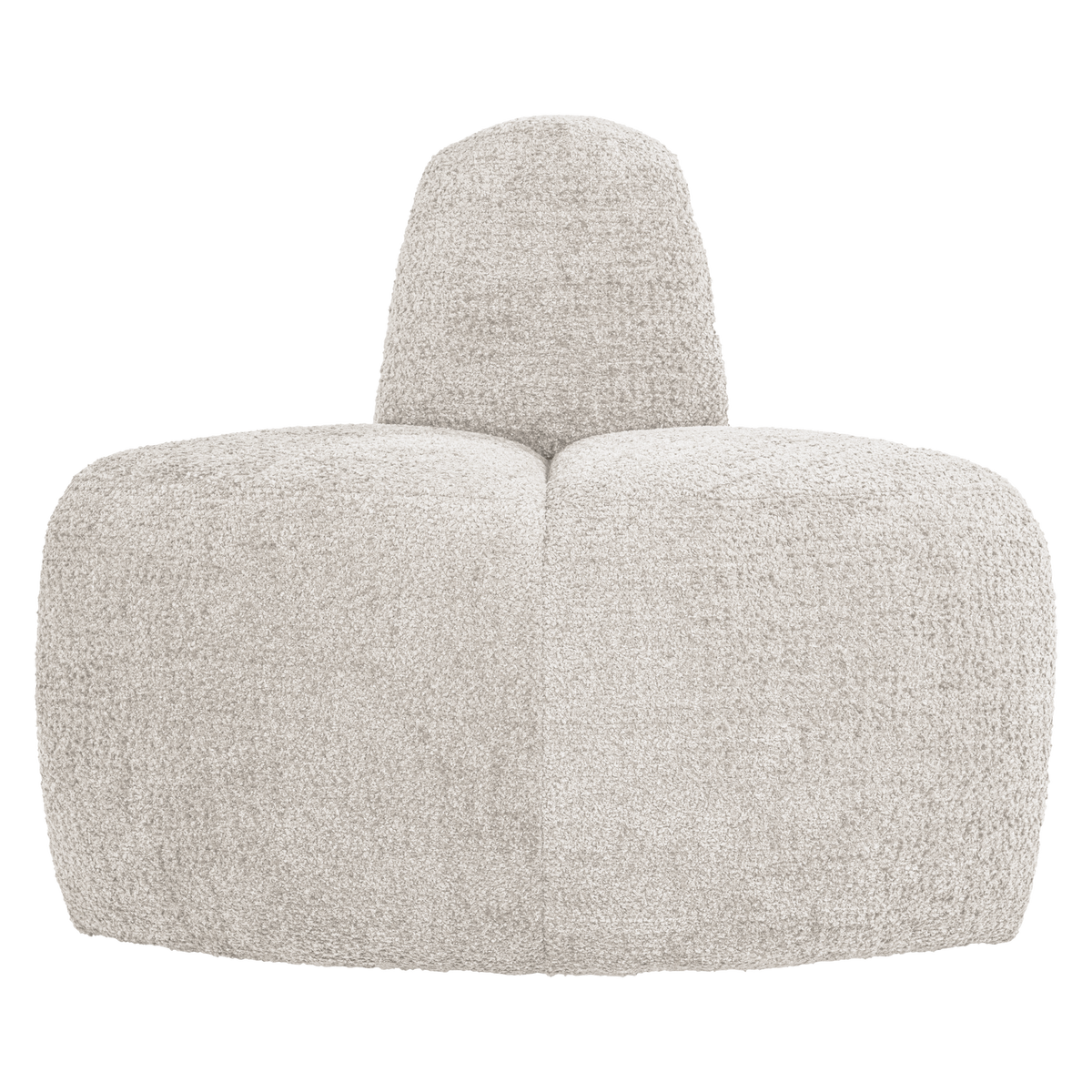 WOOOD eetbank hoek rond rugleuning Mojo - Wollig - Ecru - 83x100x74