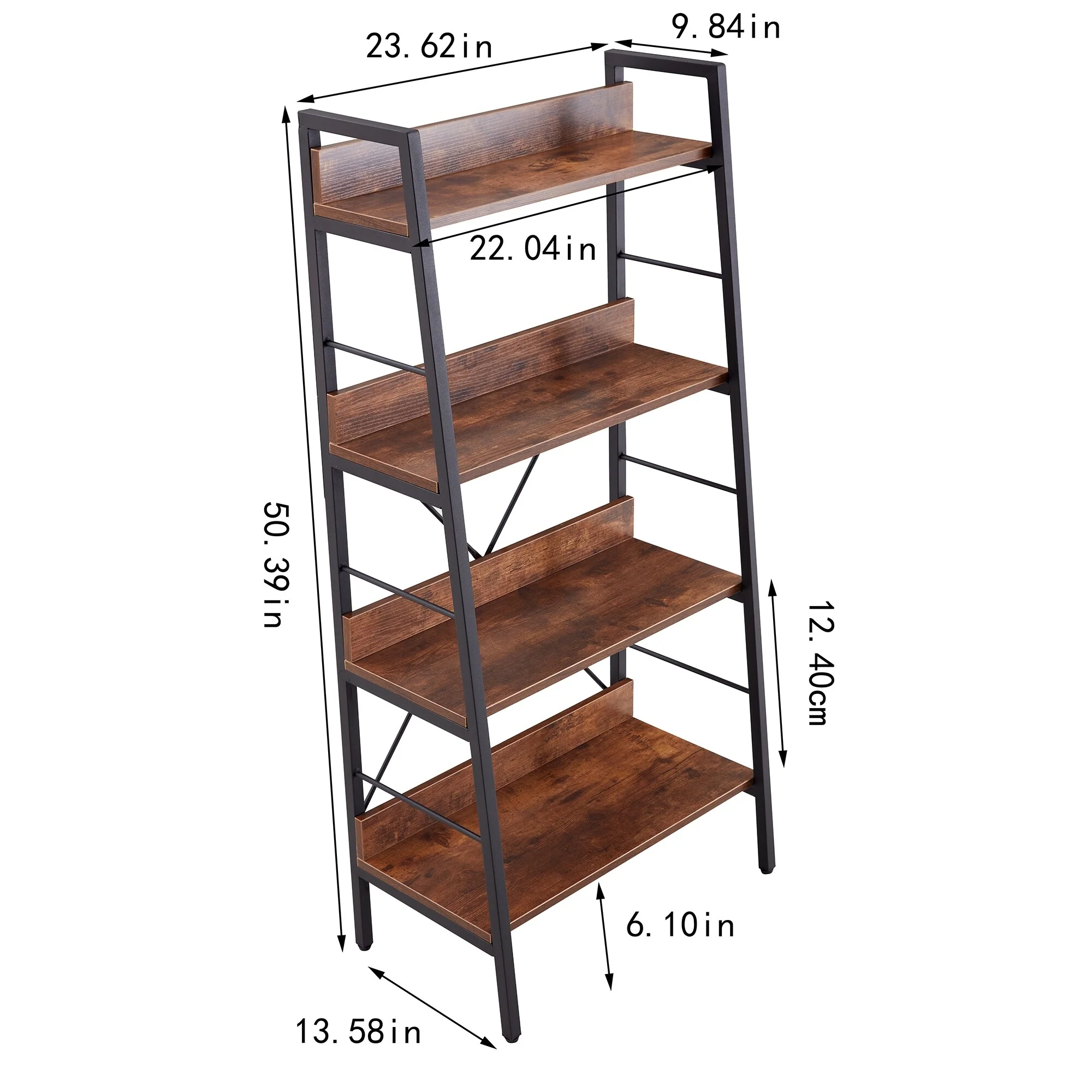 Layer Display Bookshelf H Ladder Shelf rack - metal frame