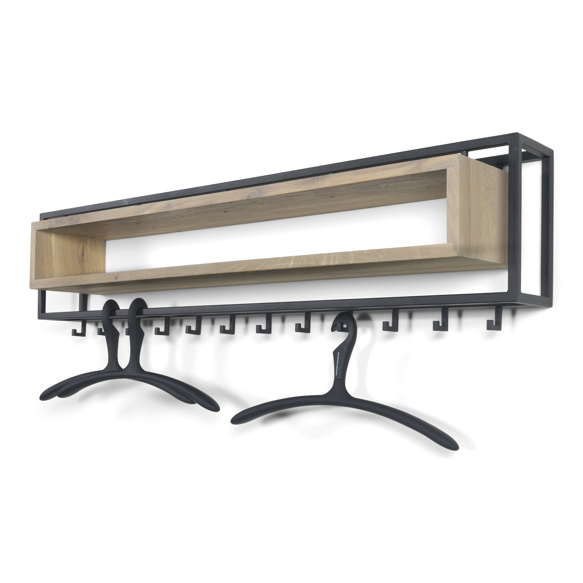 Spinder Design kapstok School 120 - Zwart / Eiken - 12 haken