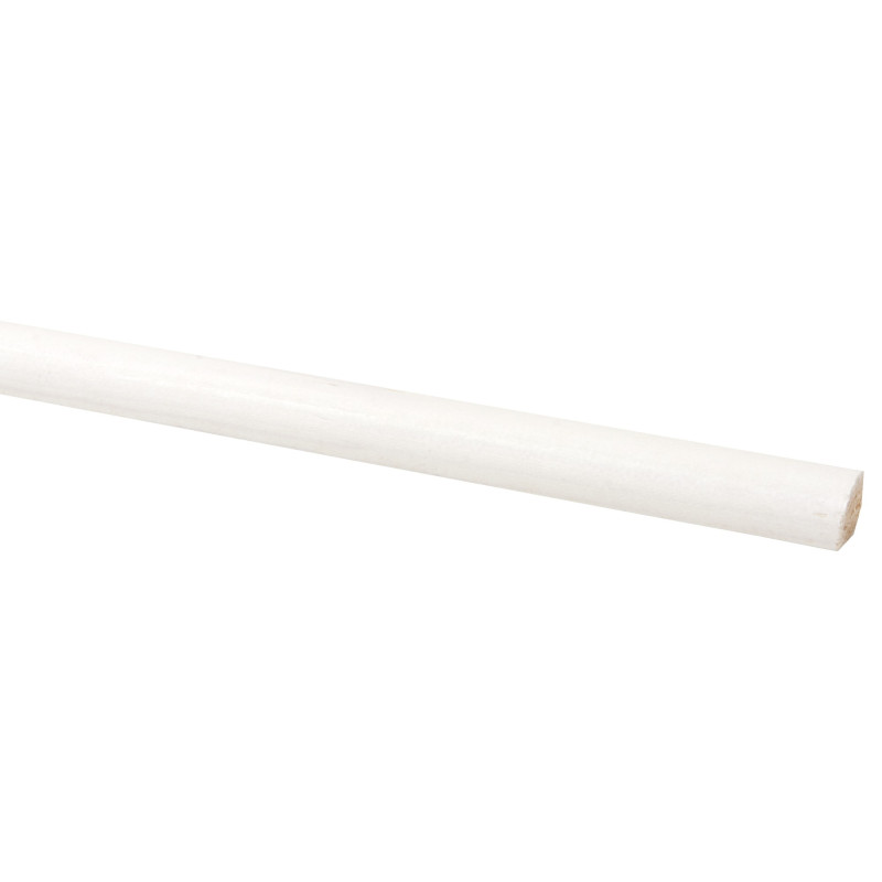 Latte quart de rond en pin blanche 270 x 1,3 x 1,3 cm