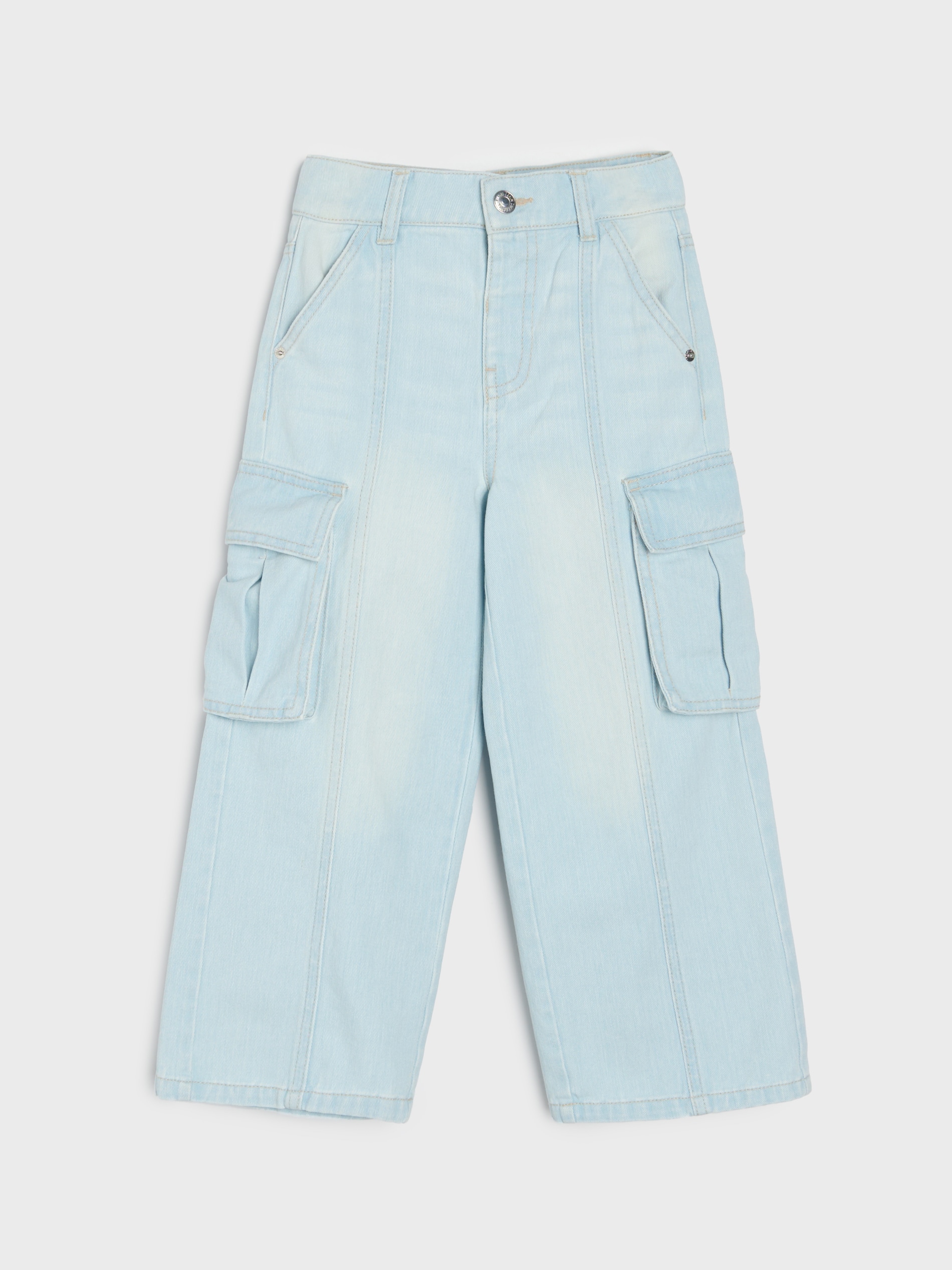 Jeansy cargo wide leg