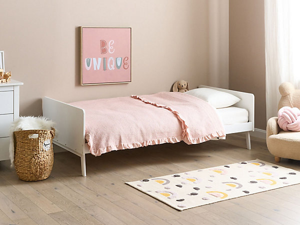Lit avec sommier Bois de pin BONNAC 90 x 200 cm Blanc