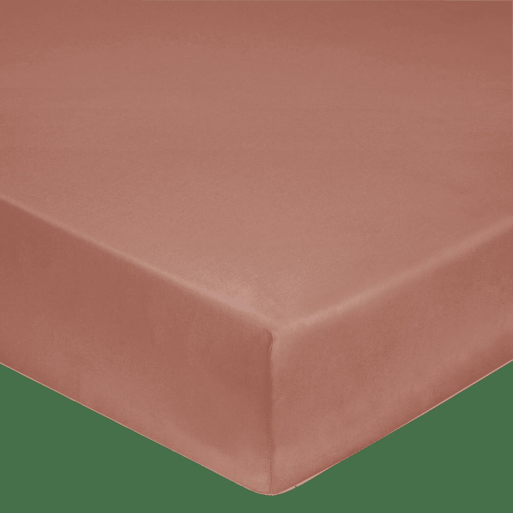 FLANDRES - Drap housse en coton lin lavé pêche de vigne 140 x 190 cm