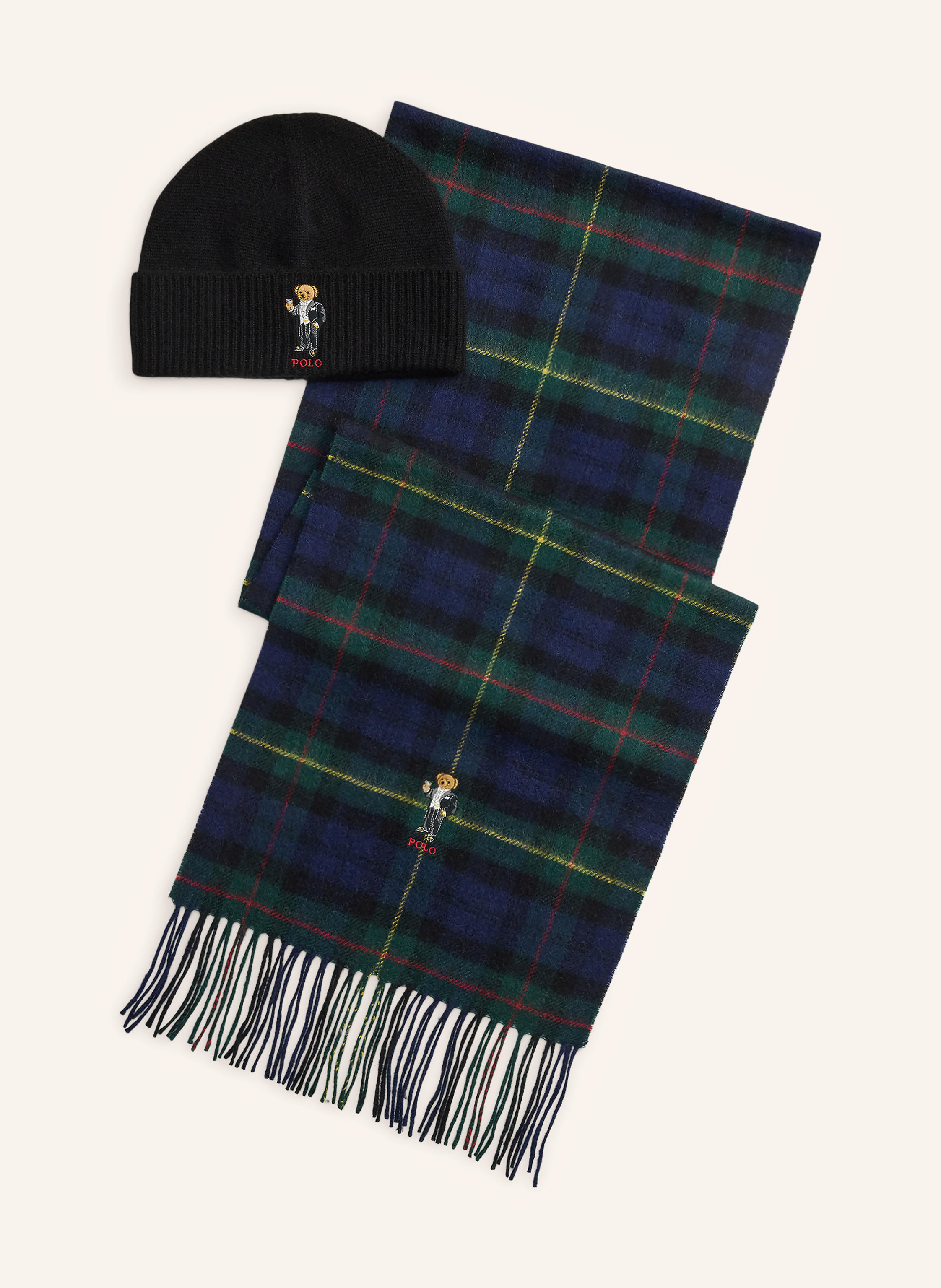 POLO RALPH LAUREN Set: Mütze und Schal mit Cashmere