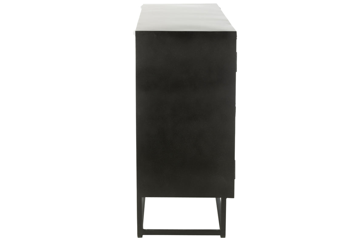 J-Line kast Shanil - hout/ijzer - zwart