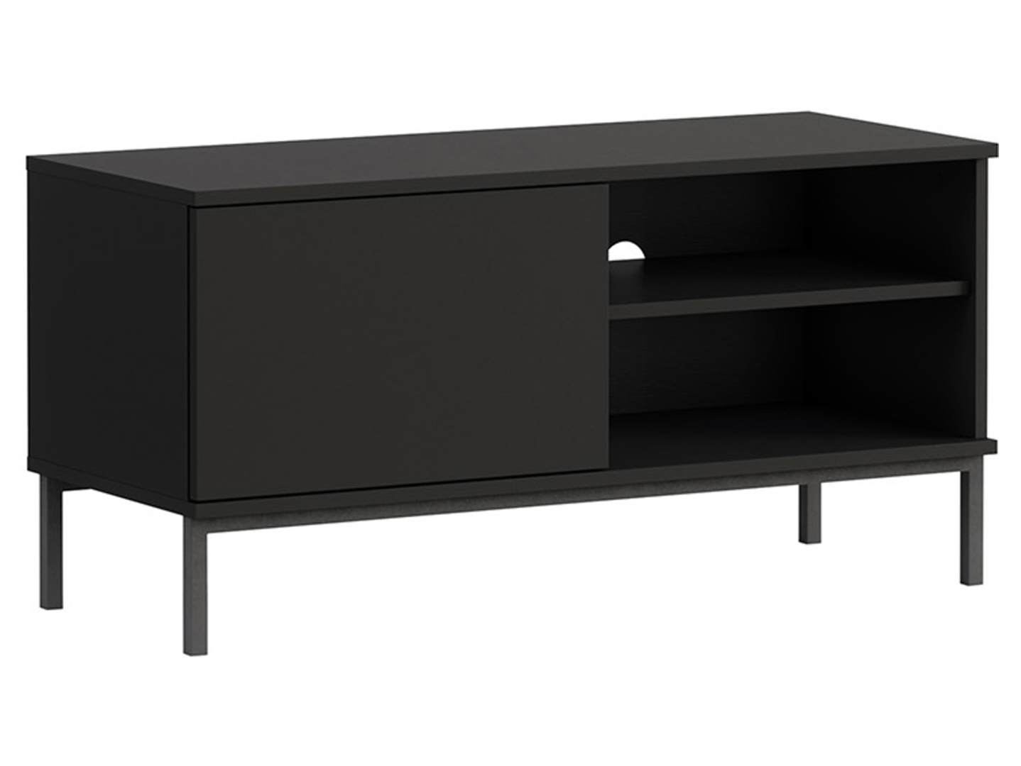 Szafka RTV Querty 101 cm z drzwiami i półką czarna