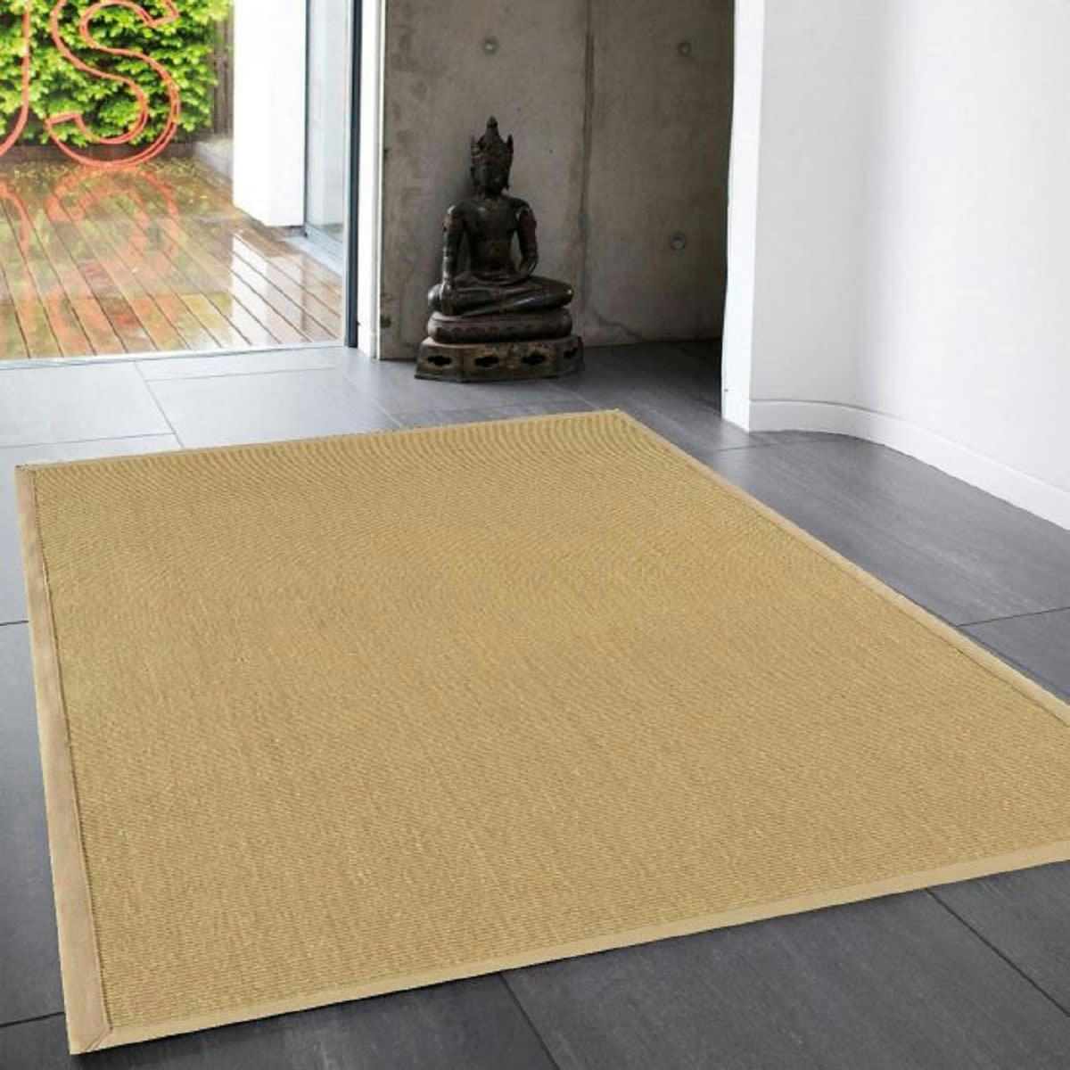 LINDO - Tapis en Fibre végétale Beige 68x240 cm