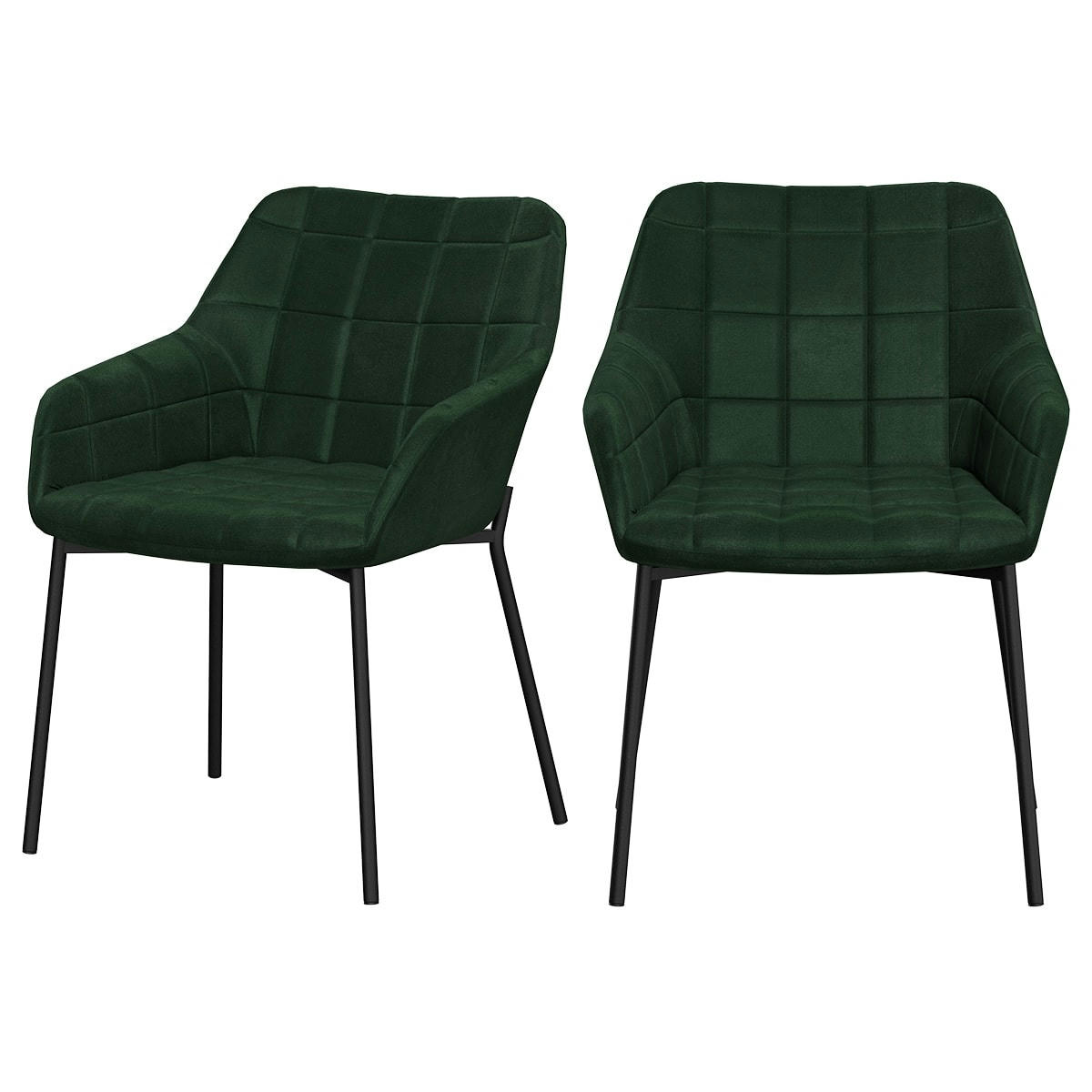 ROMY - Chaise en velours vert foncé (lot de 2)