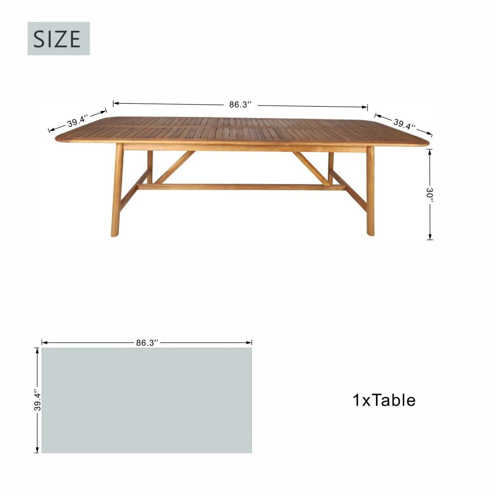 Modern Outdoor Extendable Acacia Wood Dining Table Perfect for Family Gatherings