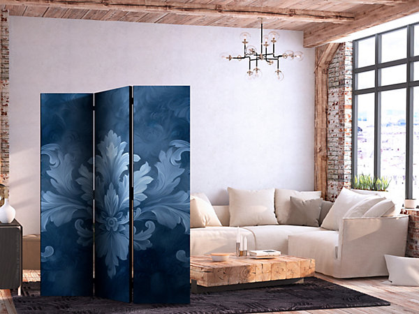 Paravent - Ornement en couleurs bleues et froides. Décoration Bleu Foncé