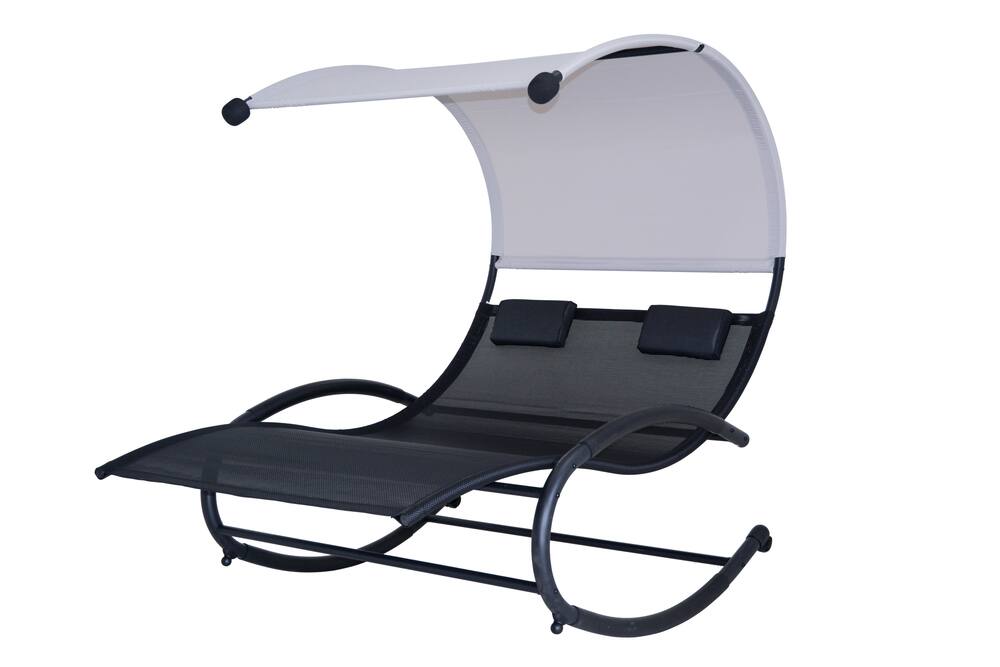 Blue Wave Cool Mesh Dual Rocker with Canopy