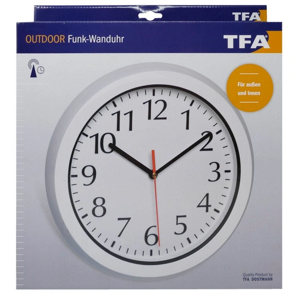 Wanduhr, Durchmesser: 30,5 cm Ø, Tiefe: 5,6 cm, weiß