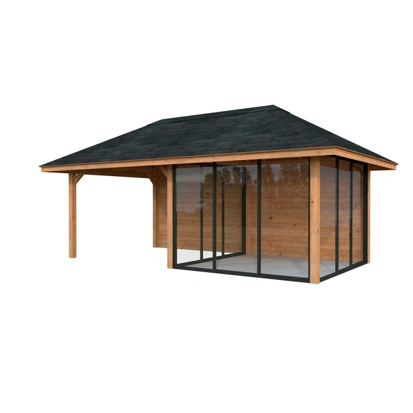Pavillon »Bianca«, Aufstellmaße BxTxH: 672 x 384 x 319 cm, tauchgrundiert, Holz