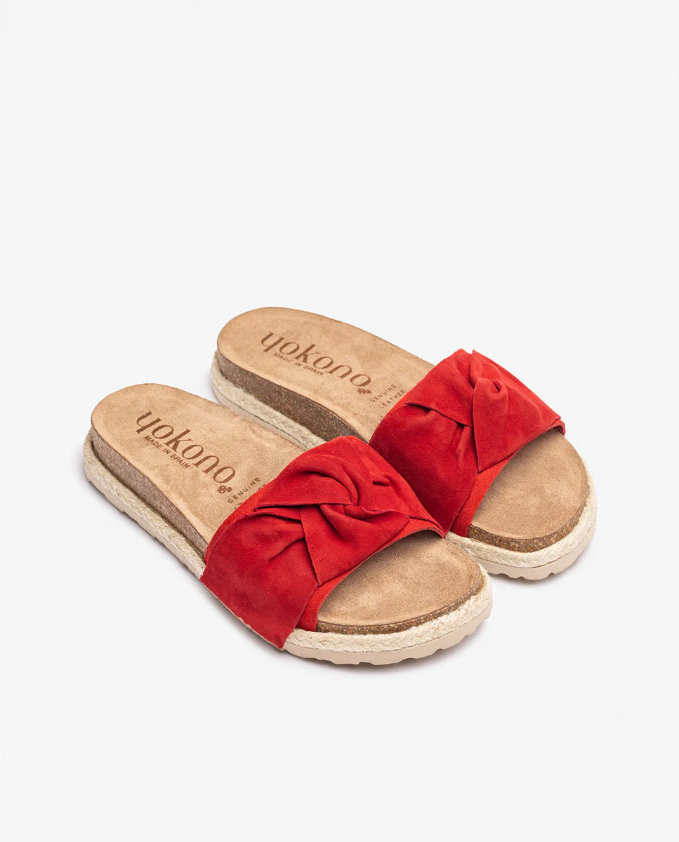 Sandalia plana ARENA-004 rojo