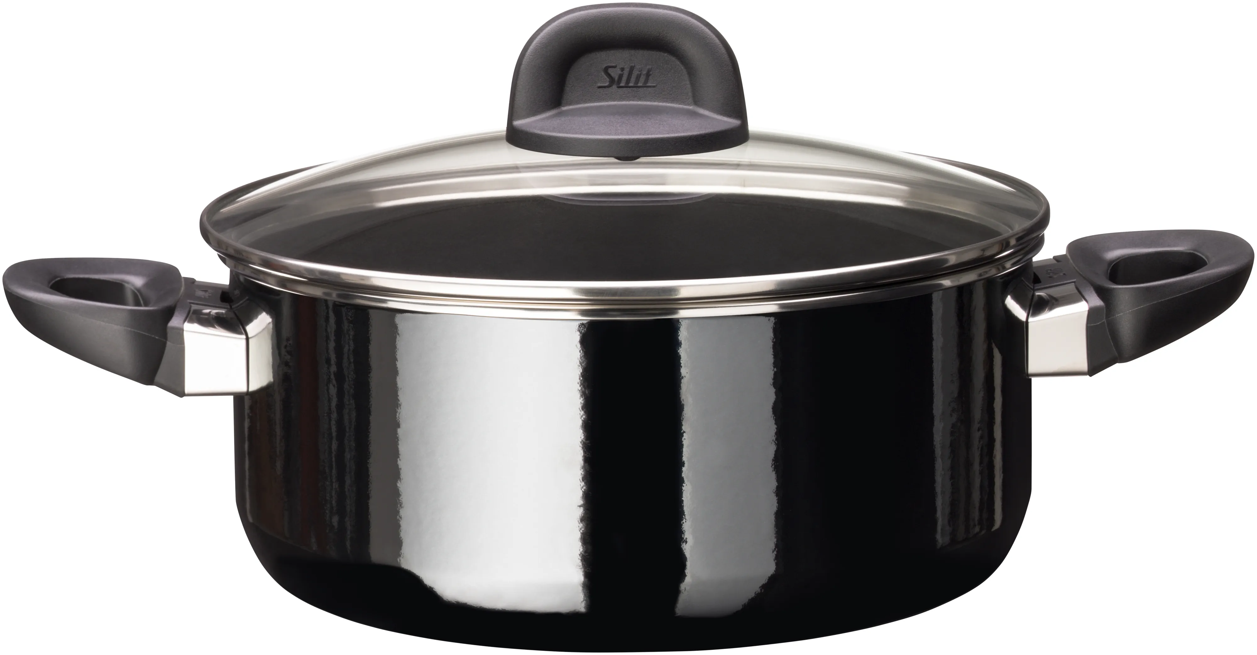 Silit Silargan Modesto Line Braising Pan 24cm with lid, Black