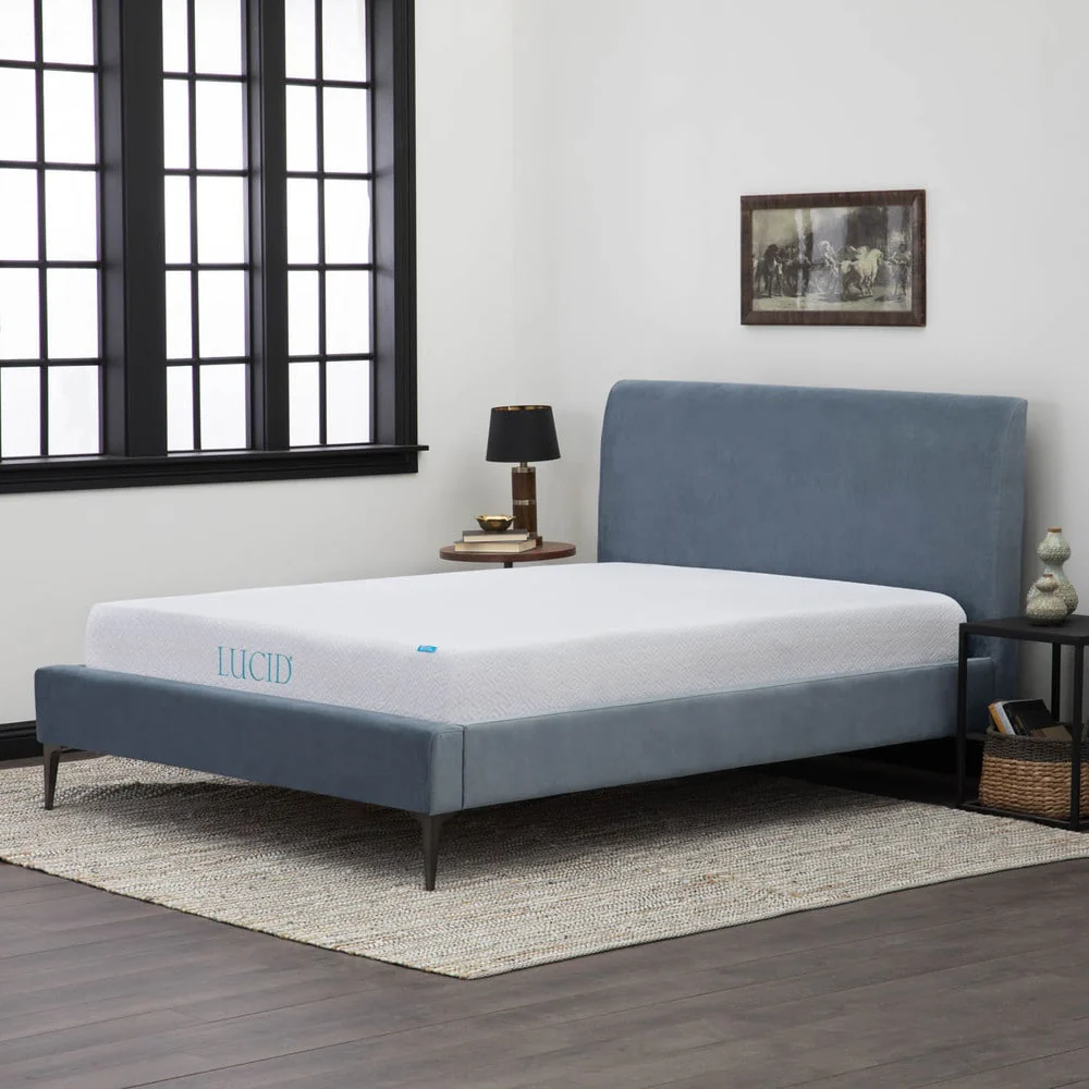 LUCID 10-inch Queen-size Gel Memory Foam Mattress with Tencel Sheet Set