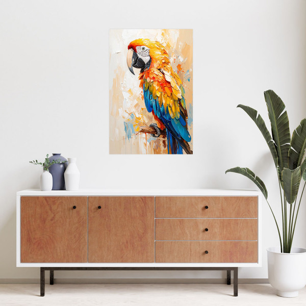 Naklejka na ścianę Feeby Kolorowa Papuga 20x30