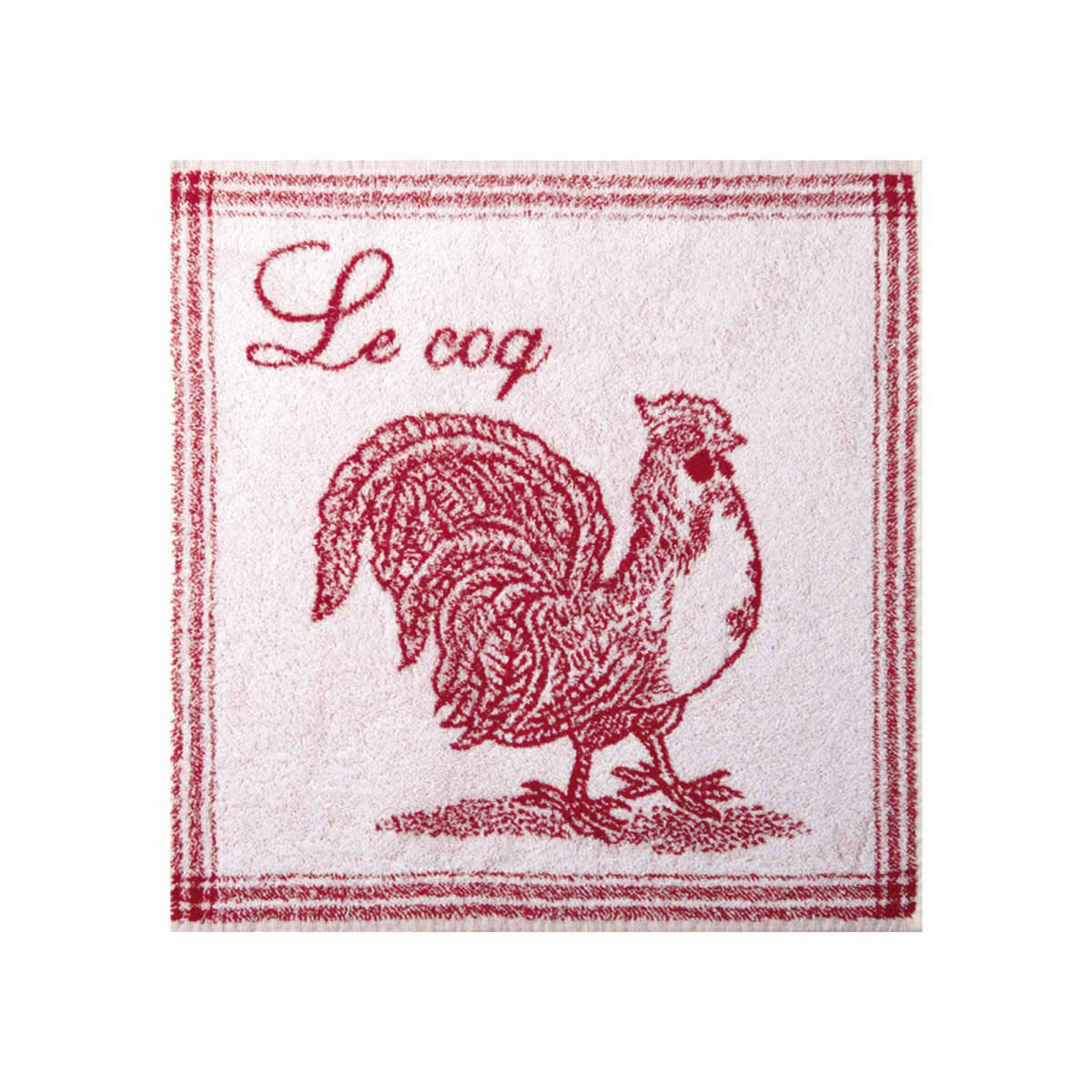 COQ - Carré éponge en coton rouge 50x50