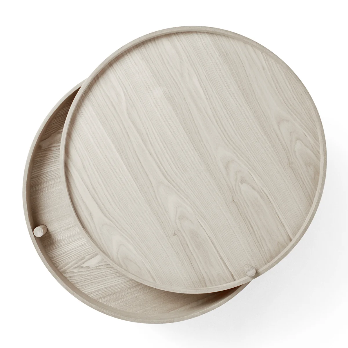 Audo - Turning Table, Eiche weiß / schwarze Chromstreben