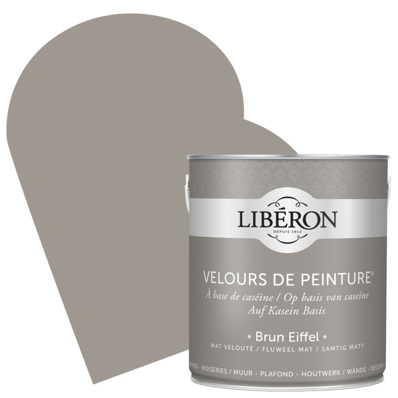 Peinture pour murs Velours de Peinture brun Eiffel mat 2,5 L LIBERON