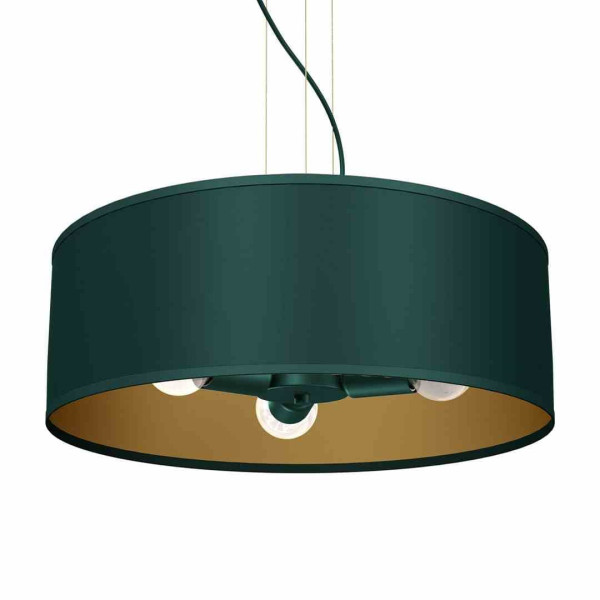 Lampa wisząca zielono-złota VERDE 3xE27x40W wym: 90x50x50 cm Milagro