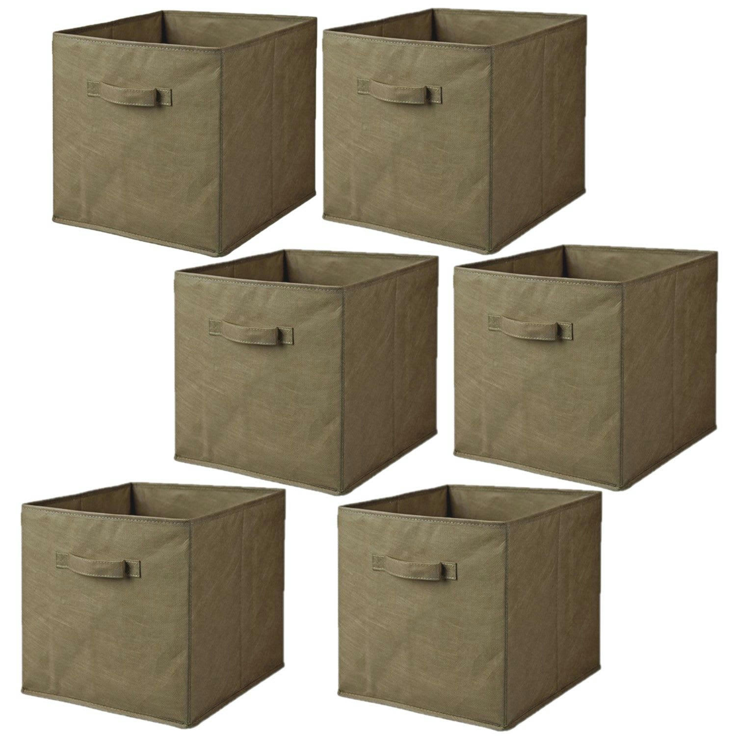 - Lot de 6 cubes de rangement pliables en polypropylène avec poignée