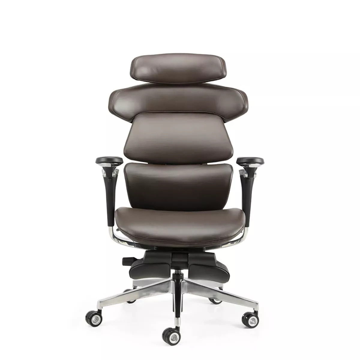 Ergonomiczny fotel Scorpio brązowy skóra naturalna